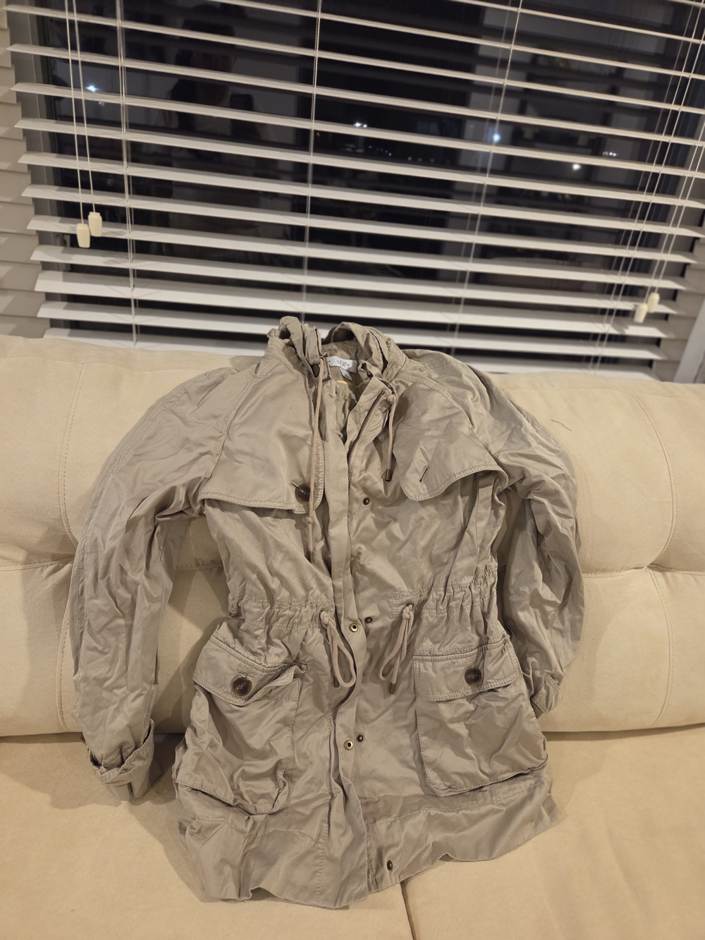 LOFT Beige Utility Anorak Jacket